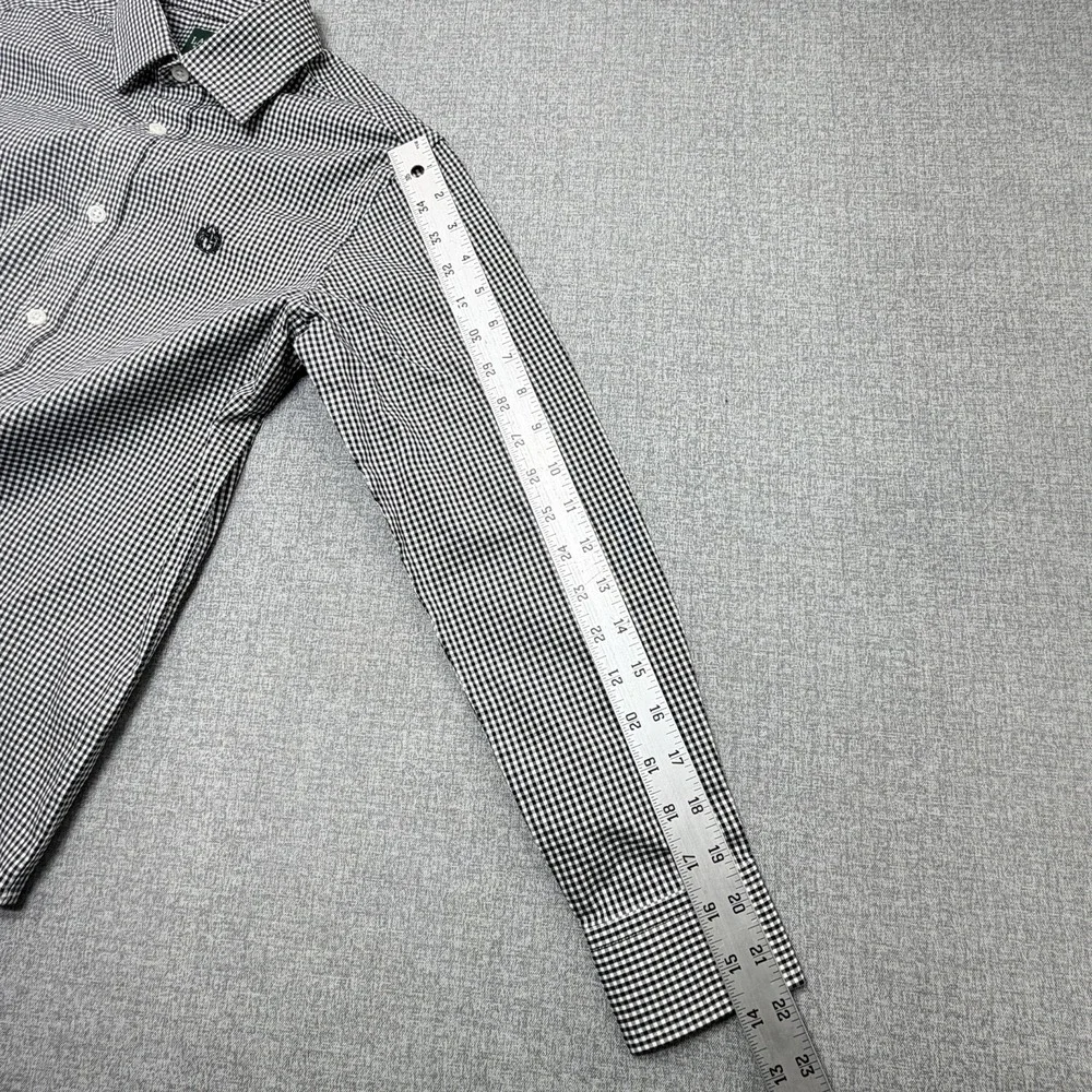 NWT Lauren Ralph Lauren Boys 14 Gingham Button Down Dress Shirt Black White LS